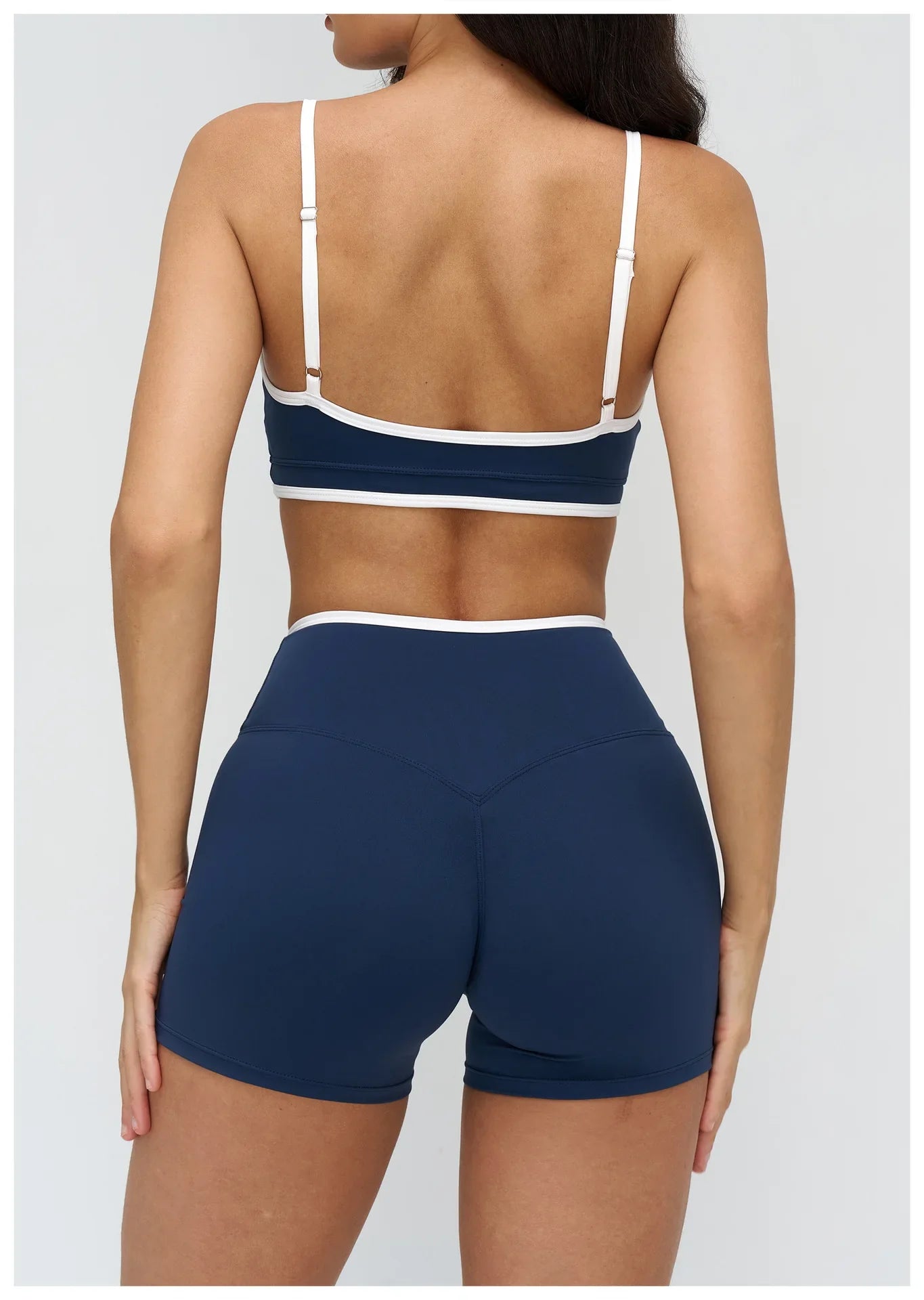 Patchwork Backless Yoga Sets Women Sportswear High Waist Gym Scrunch Bum Shorts Set Female Fitness Sports Suit Workout Clothes