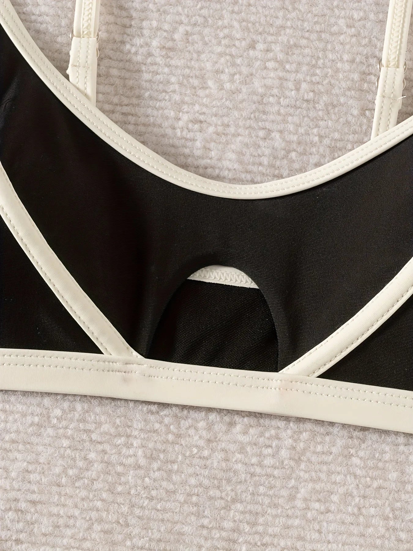 Sexy Black White Patchwork Bikini Set Women Hollow Out Push Up Bra Thong Swimwear 2026 Beach Holiday Bathing Suit Micro Swimsuit