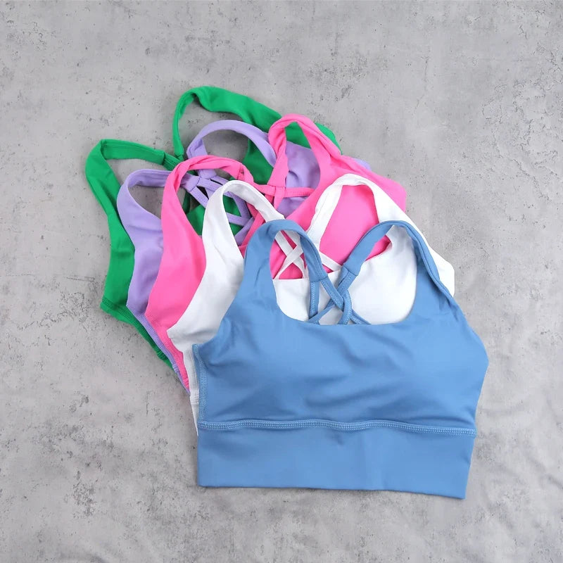 DIAS FIT JOY Yoga bra Naked feel cross back sports bra yoga clothes women's Cycling running fitness top