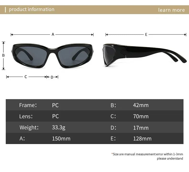 Unique Y2K Designer Luxury Sunglasses Women Rectangle Big Frame Sun Glasses For Men Outdoor UV Protection Classic 2000S Black Sh