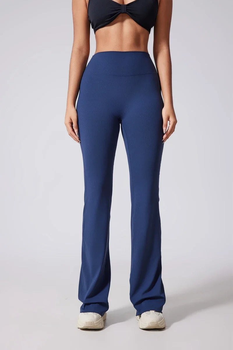 DIAS FIT JOY Women's Hip lifting flared pants high waisted yoga fitness pants sports micro flared yoga pants wide leg pants