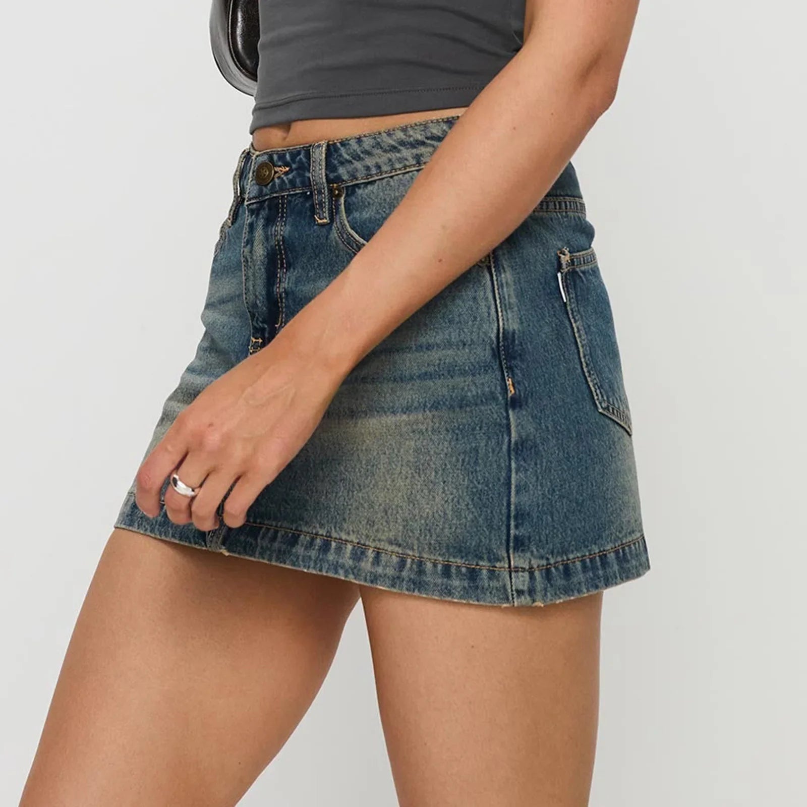 Women Y2K Denim Mini Skirts High Waist Straigth Short Skirt Bow Print Slim Fit Summer Bodycon Skirt Faldas Streetwear