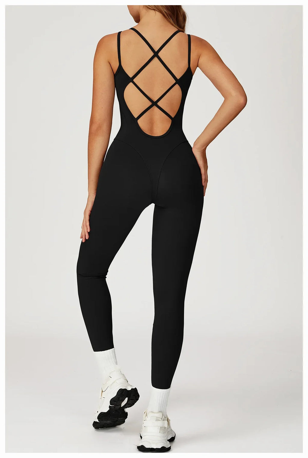 Hearuisavy Female Jumpsuit Long Elegant Sports Bodysuit Woman Gym Clothes Strappy Fitness Overalls Push Up Pilates Yoga Leotard