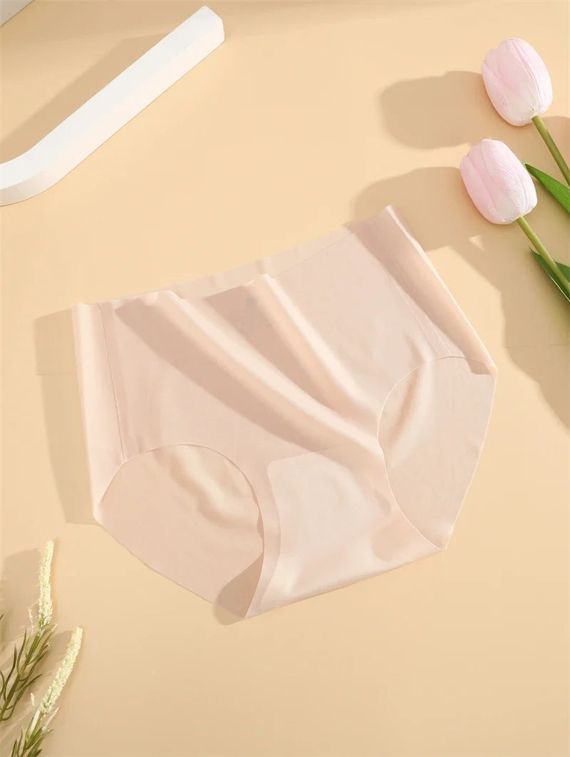 2PCS Seamless Ice Silk Briefs Women's Transparent Panties Sexy Breathable Underwear Female Stretch Erotic Korean Ultra Lingerie