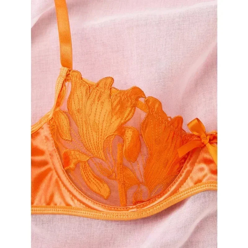 Tornova Sexy Lingerie Woman Lace Transparent Underwear Embroidery Brief Set Bra Kit Push Up Breves Sets Thin Erotic Bras New