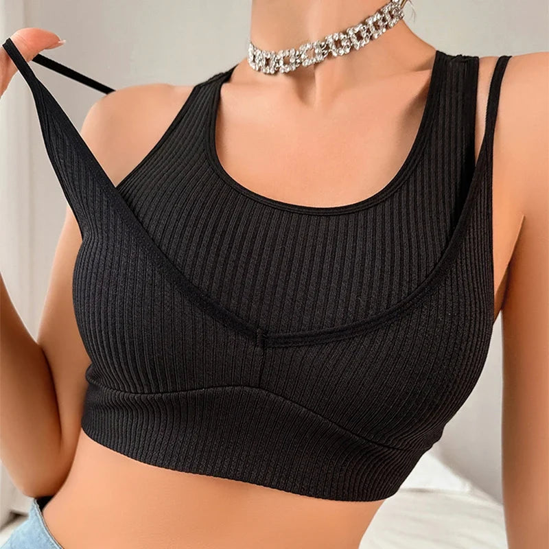 1Pcs Tank Top Women Gym Women Corset Sports Bra Push Up Crop Top Fitness Breathable Sexy Camisole Running Athletic Sportswear