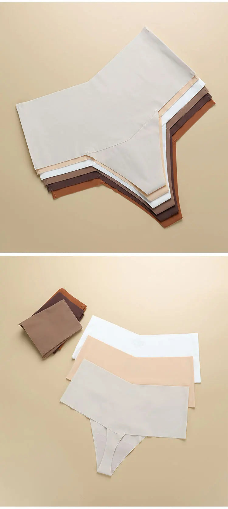 Ice Silk Women Panties Sexy Thong Briefs Yoga Seamless G String Quick Drying Underwear Simple Mid Waist Traceless Thin Sports