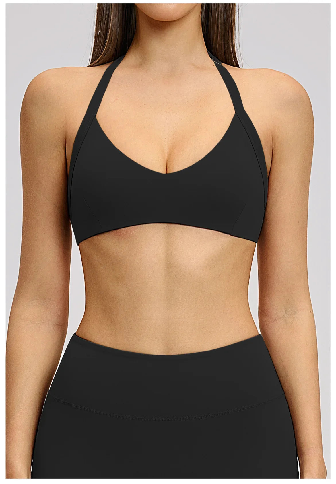 Summer Sports Bra Women Seamless Halter Top Fitness Bra High Support Push-up Open Back Gym wear Running Yoga Workout Underwear