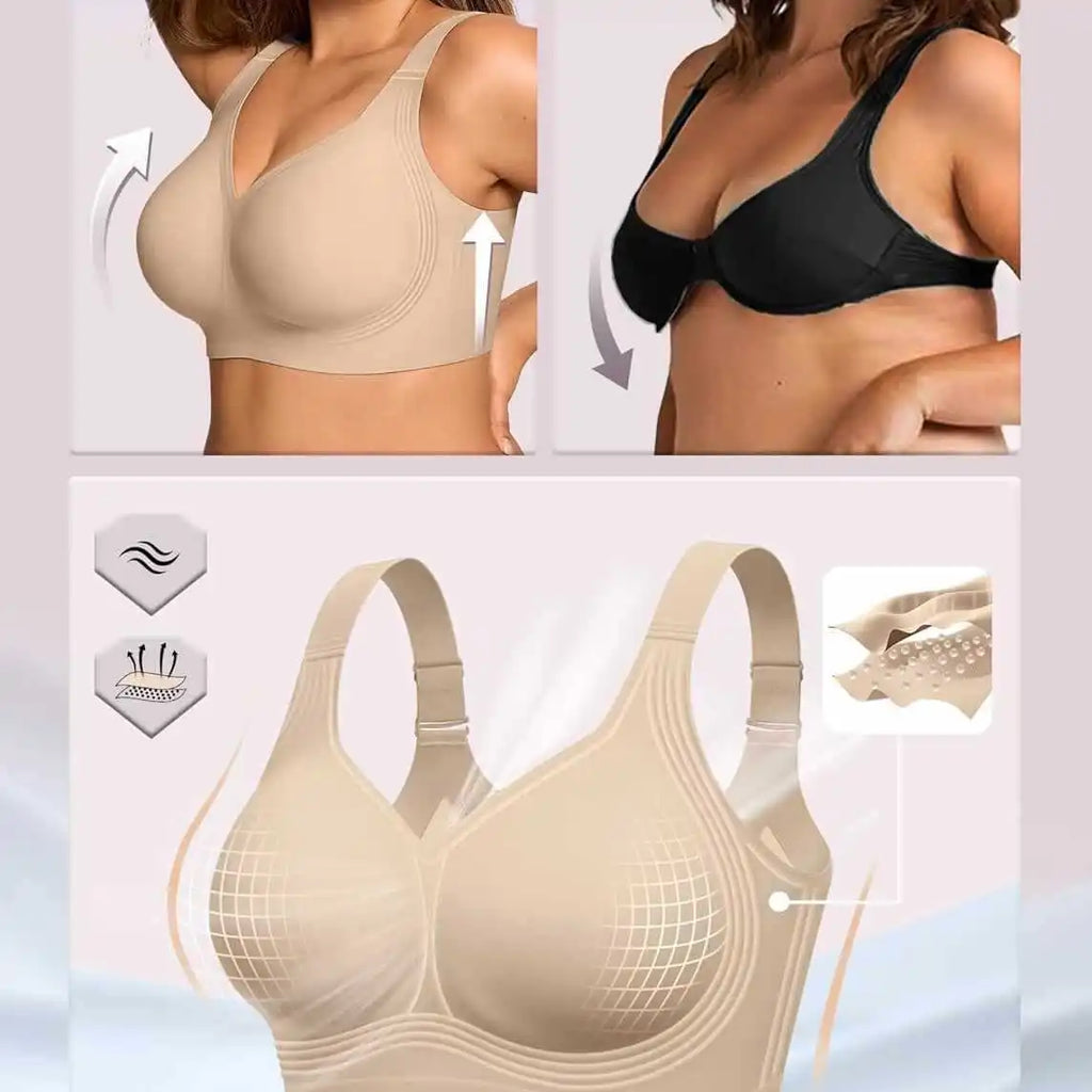 Womens Wireless Jelly Seamless and Wire-free Bra Supportive Full Cup Soft Support Comfortable and Breathable Bra Plus Up
