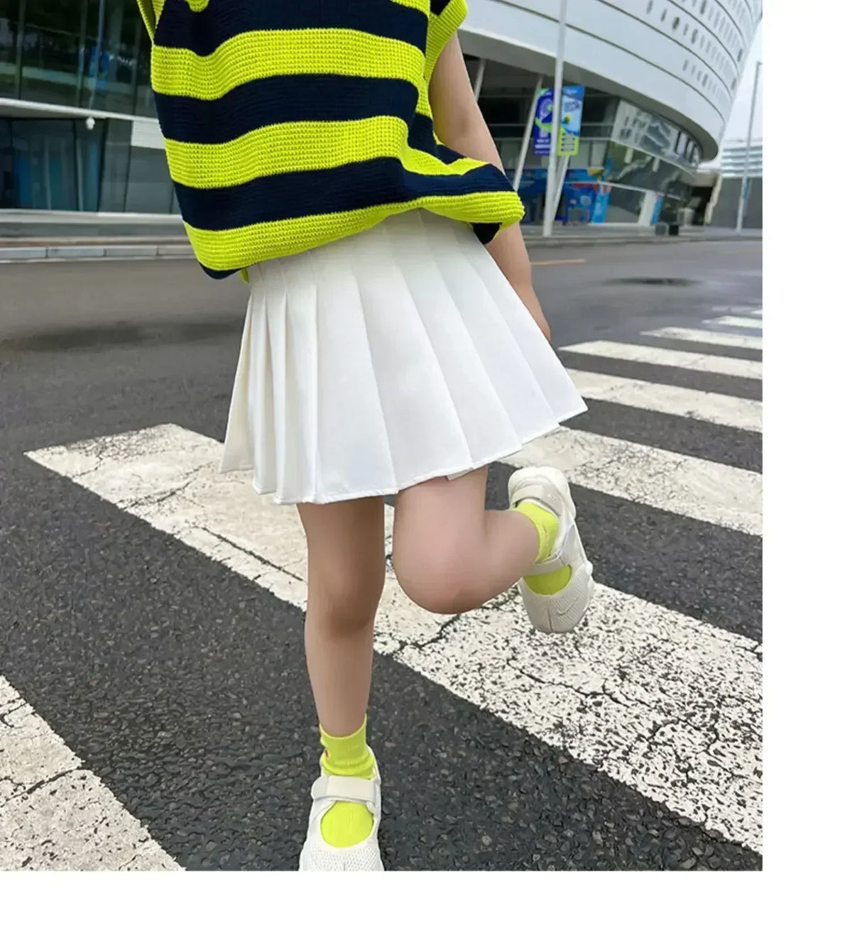 1pcs Spring Summer Girls Pleated Skirt Students Elastic A-line Skirt Kids College Style jk Skirts Childrens Fashion Short Skirts