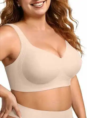Womens Wireless Jelly Seamless and Wire-free Bra Supportive Full Cup Soft Support Comfortable and Breathable Bra Plus Up