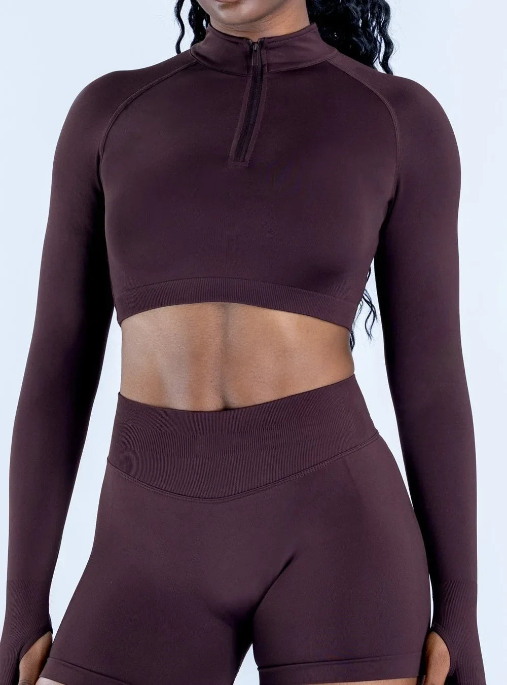 NCLAGEN Impact Crop Zippy Fitness Top Long Women Sleeve GYM Clothes Seamless Running Workout Quick Dry Pilates Sports Yoga Shirt