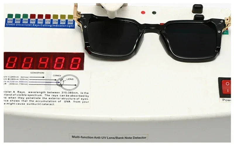 SHAUNA New Square Women Luxury Sunglasses Retro Rivets Men Gradient Shades UV400 Sun Glasses