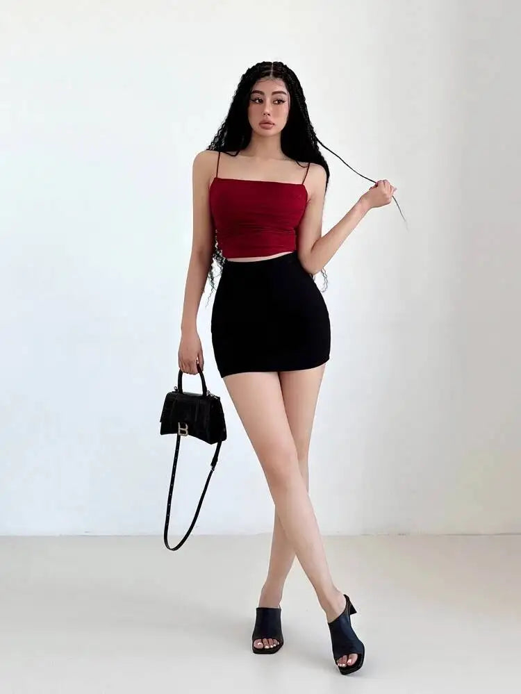 Pure Desire High Waist Tight A-line Wrapped Hip Short Skirt Spring/Summer Slim Fashionable Spicy Girl Half Skirts 05L5