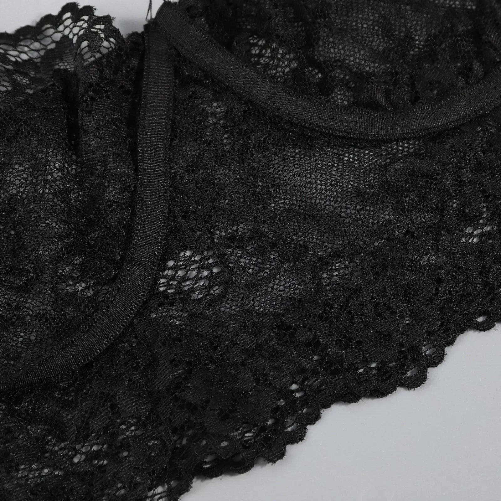 3PCS Lace See Through Bra Set Women Sexy Lingerie Underwear Halter Tops Bra and Panties Garter Intimate Sex Costumes