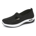 Women's Casual Mesh Sneakers – Cut-Out T-Strap & Cushioned Wedge Sole