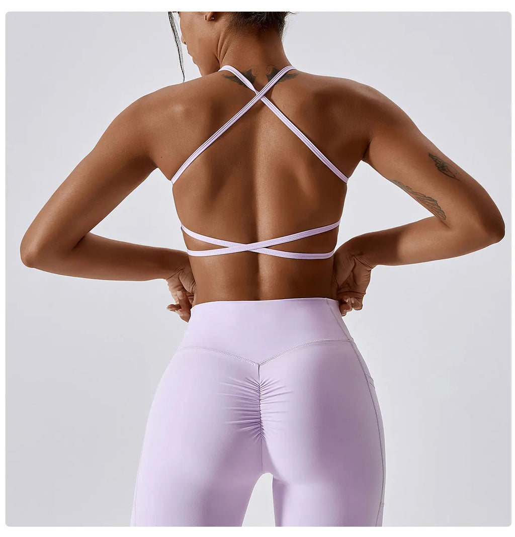 Sexy Cross Sports Bra Gym Top Women Training Running Yoga Bra Stretch Women Sports Underwear Fitness Workout Women Tank Tops