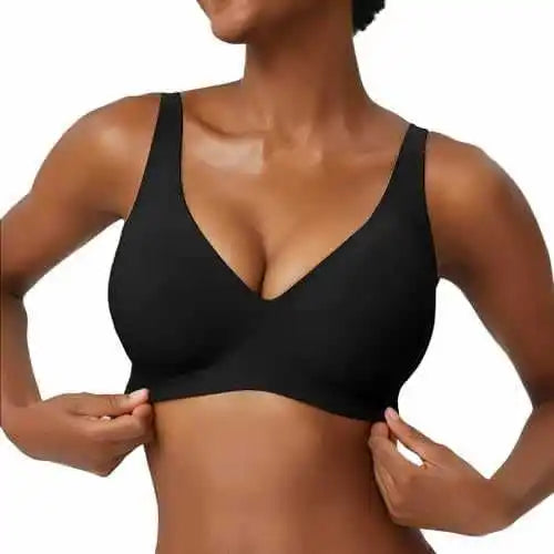 Women's Wire-Free Seamless Leopard Print Bra Soft Support Full Cup Thin Mold Bra Beautiful and Breathable Supportive Plus Up Bra