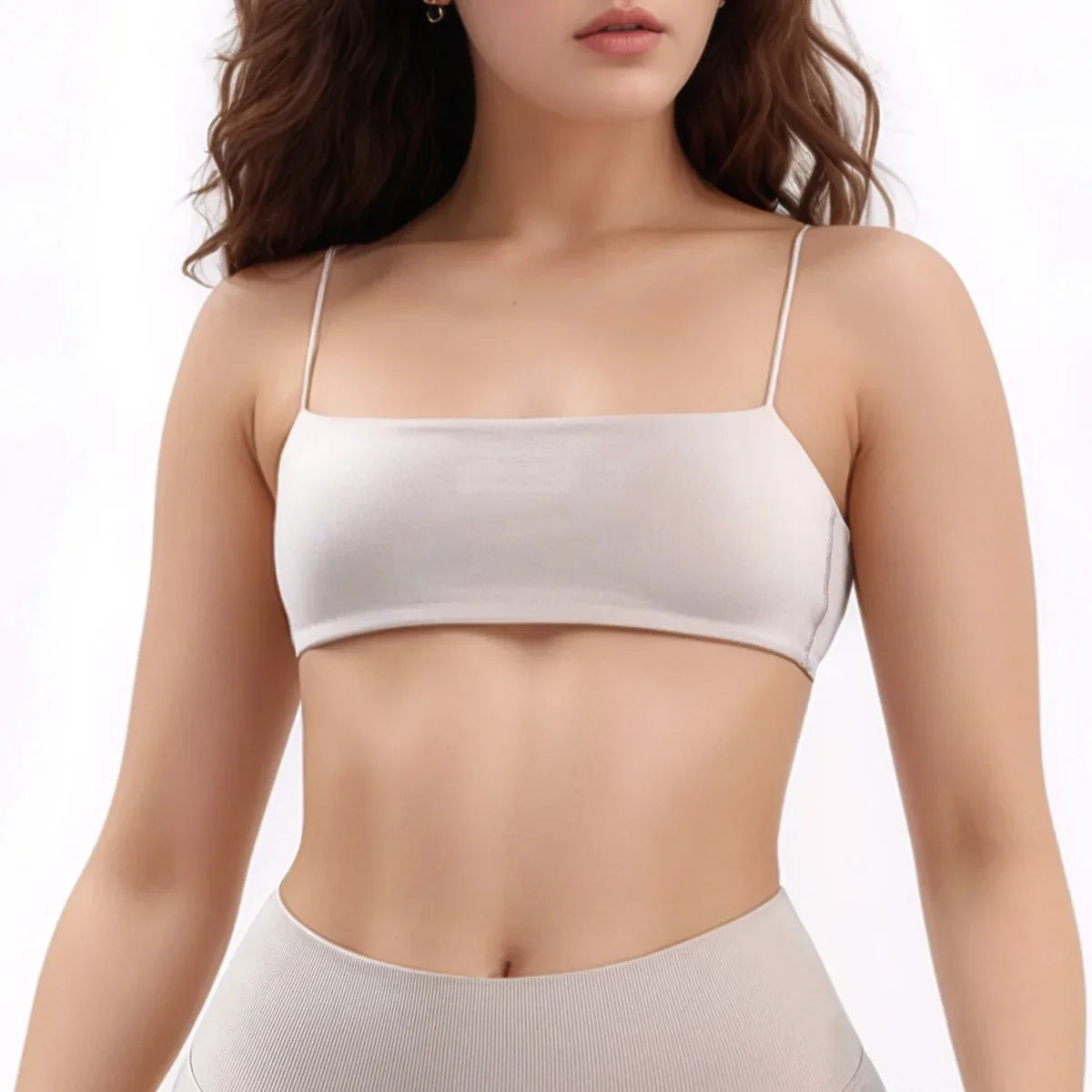 NCLAGEN Strappy Bra high Support Women Sports Top Push-up Thin Strap Beautiful Back Gym Clothes Breathable Workout Fitness Tank