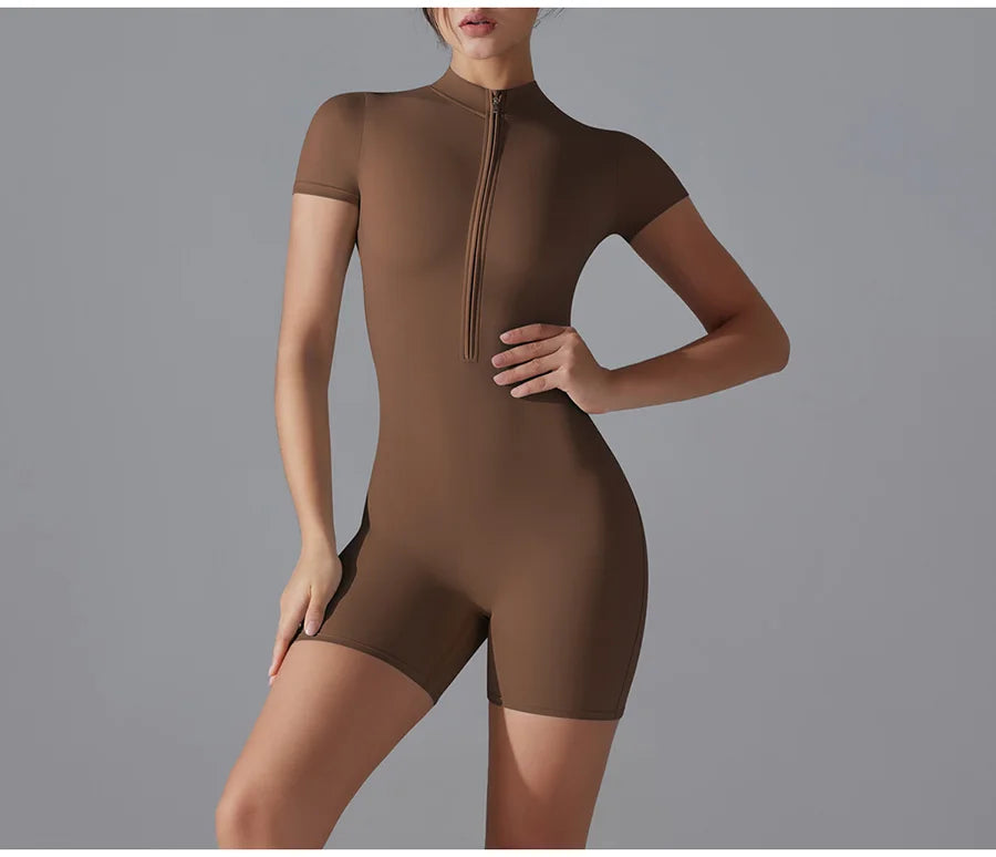 Yoga suit women jumpsuit One-Piece Suit short sleeved shorts Gym Push Up Workout Clothes Fitness Bodysuit Sportswear Tracksuit