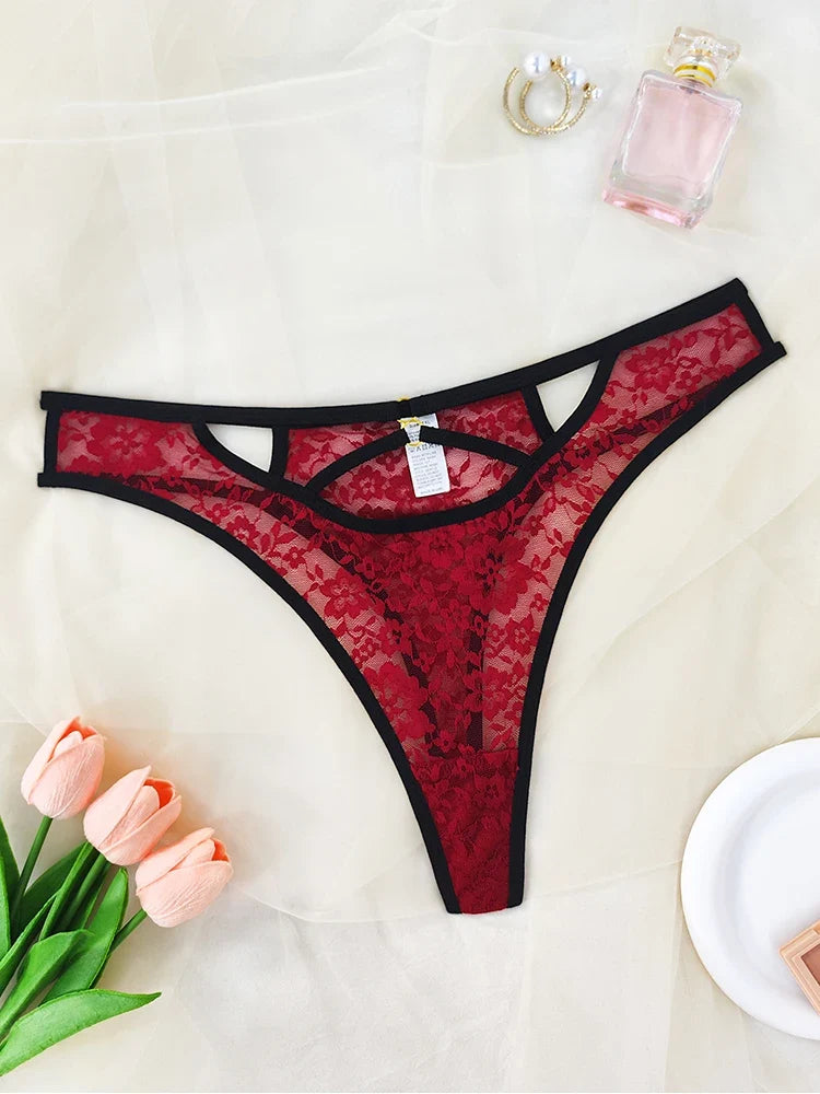 1pcs Plus Size 1XL-4XL Sexy Lace Women's Panties Low Rise Hollow Out Breathable Comfort Female Underpants Lingerie Lady Briefs