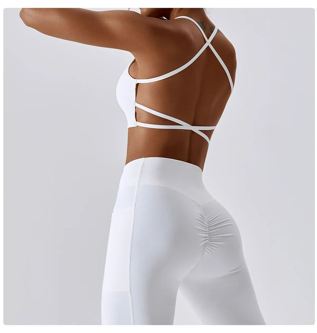 Sexy Cross Sports Bra Gym Top Women Training Running Yoga Bra Stretch Women Sports Underwear Fitness Workout Women Tank Tops