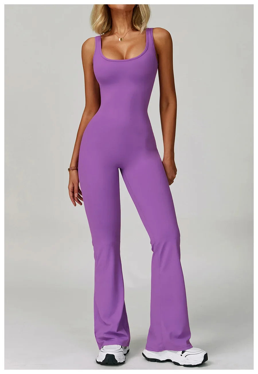 Women Sexy Back V Jumpsuit Gym Set Training Yoga Suit Sportswear Sports Jumpsuit Fitness Rompers Stretch Workout Bodysuits 8260
