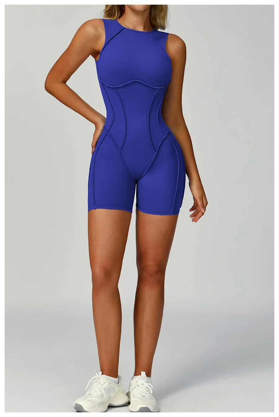 New Seamless Yoga Jumpsuits Sports Fitness Hip-lifting Backless Shorts One-piece Workout Gym Leggings Tracksuits for Women