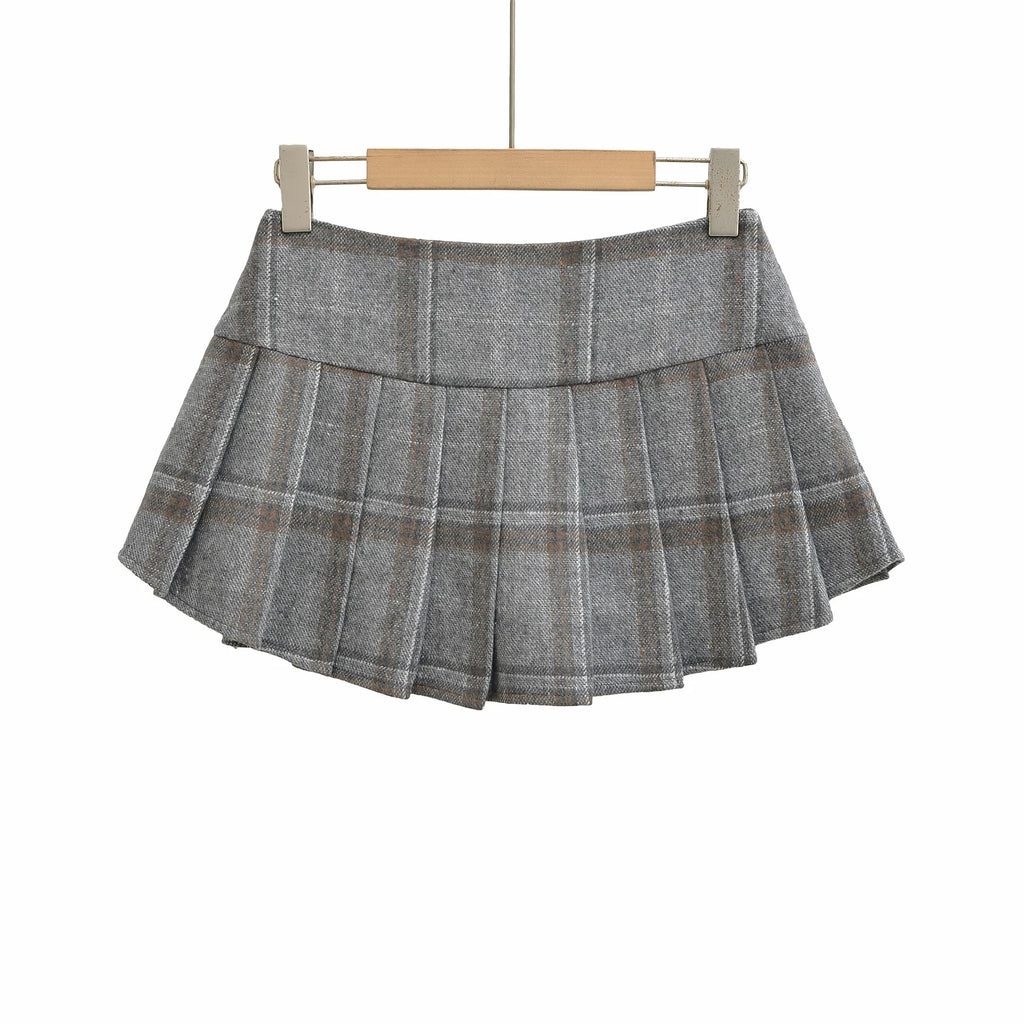 New American Style Pure Desire Hot Girl Plaid JK Waist Pleated Skirt Plaid Half Skirt For Woman Pure Desire Casual Elegant Z3SX