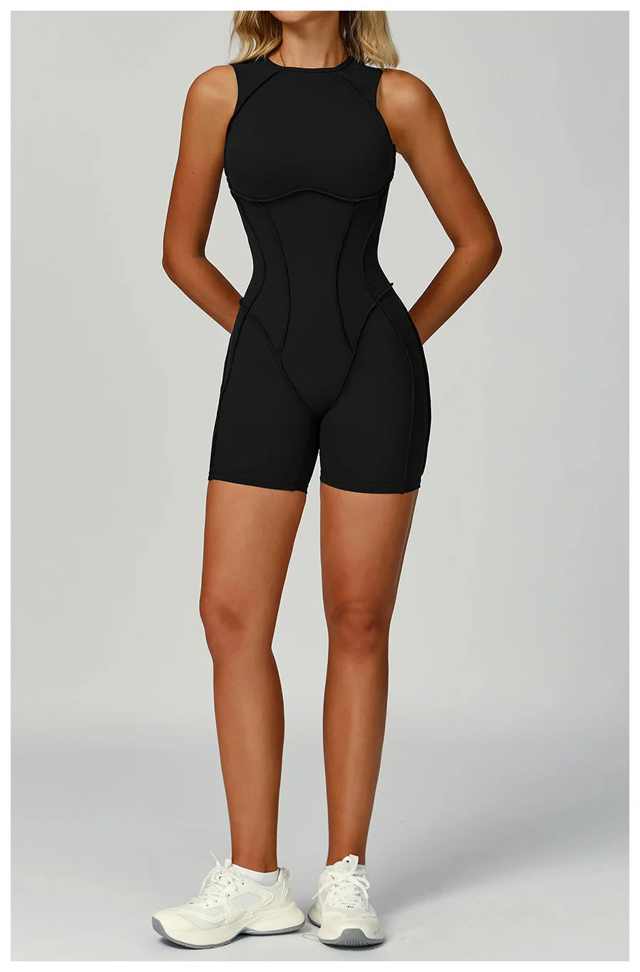 New Seamless Yoga Jumpsuits Sports Fitness Hip-lifting Backless Shorts One-piece Workout Gym Leggings Tracksuits for Women