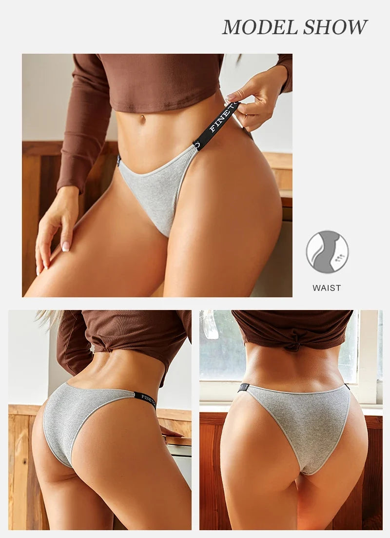 3Pcs/set Low Waist Brazilian Panties Women Cotton Bikini Panties M-XL Lady Comfortable Underwear Female Soft Underpants Lingerie
