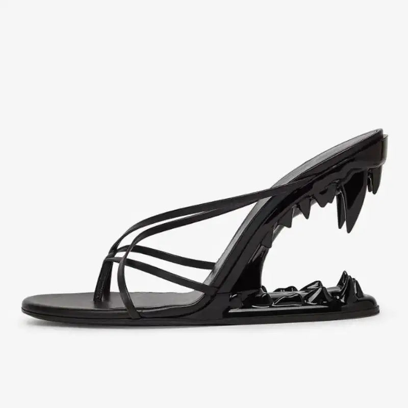 Dilalula Fashion Super High Strange Heel Mules For Women Narrow Band Summer Slippers Sexy Night Club Party Shoes