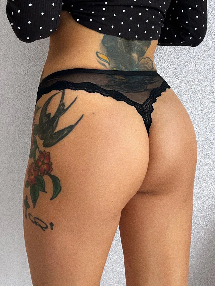 Heart Metal Sexy G String Underwear Women Panties T-Back Briefs Female Lingerie Transparent Erotic Girls Thongs Bikini