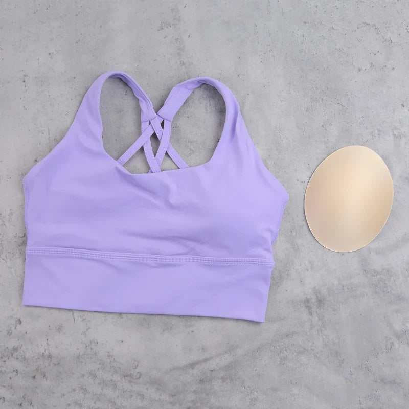 DIAS FIT JOY Yoga bra Naked feel cross back sports bra yoga clothes women's Cycling running fitness top