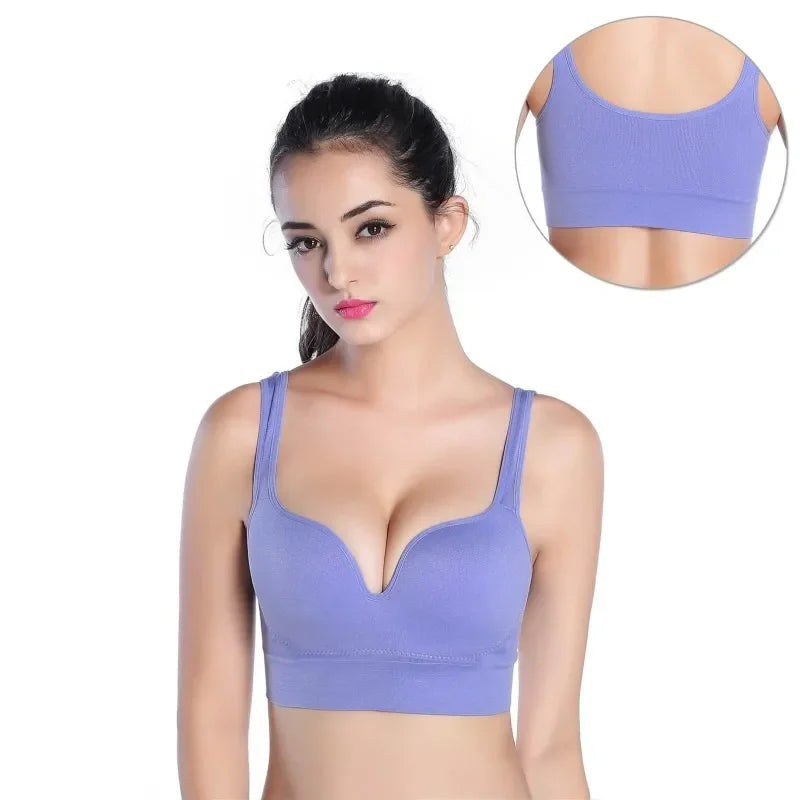 3D Bras For Women Underwear Sexy Lingerie Solid Bra Seamless Push Up Cotton Tops Bralette Brassiere Wireless Sports Vest