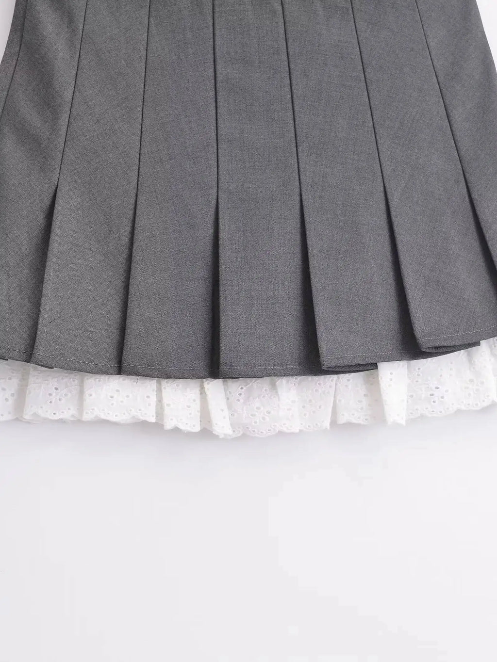 Summer New Leisure Lace Splicing Short Skirt Women Pure Desire Spicy Girl High Waist Hundred Fold A-line Half Length Skirt 7V01