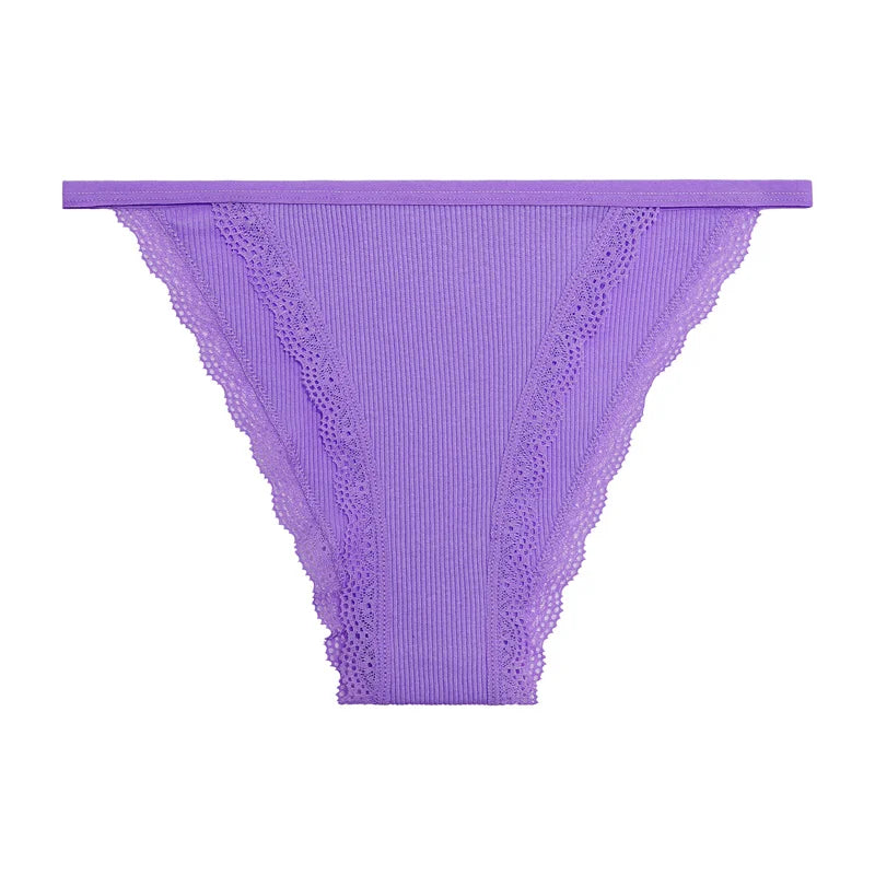 Women‘s Cotton Panties Low Waist Lace Briefs M-XL Comfortable Underwear Ladies Solid Color Underpants Girls Breathable Panty New