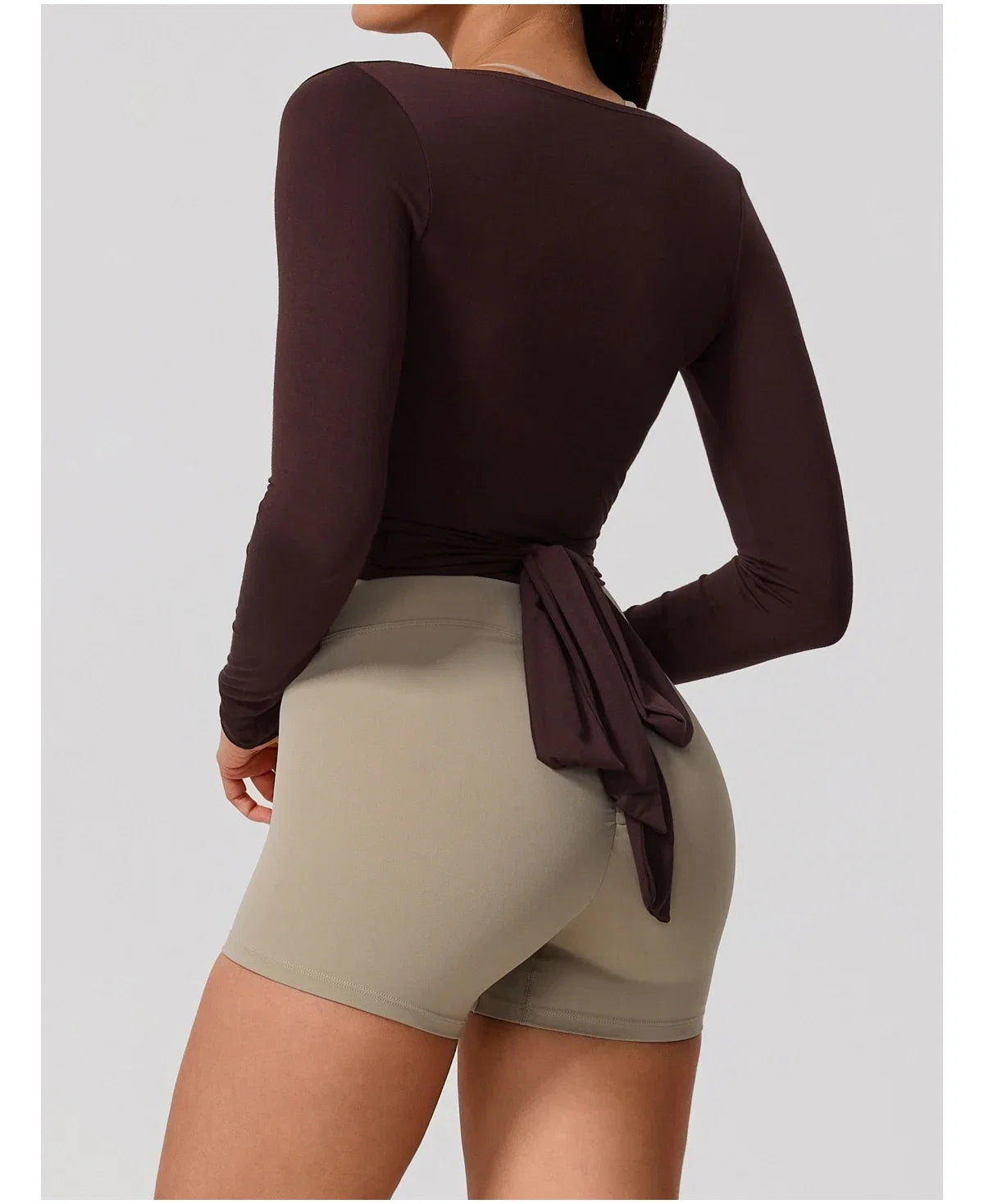 Hearuisavy Summer Women's Yoga Shirt Long Sleeve Sportswear Gym Breathable Quick Dry Sports Top Pilates Dance Ballet Wrap Tops