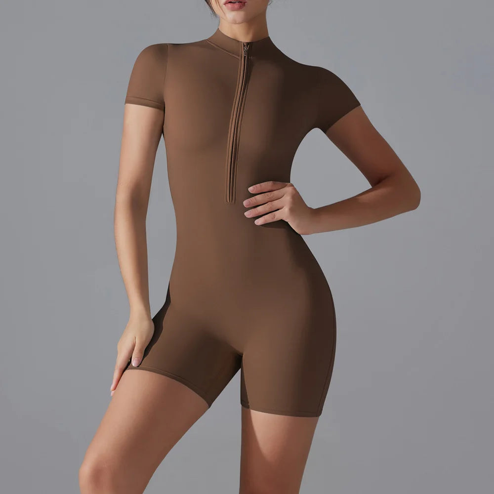 Yoga suit women jumpsuit One-Piece Suit short sleeved shorts Gym Push Up Workout Clothes Fitness Bodysuit Sportswear Tracksuit