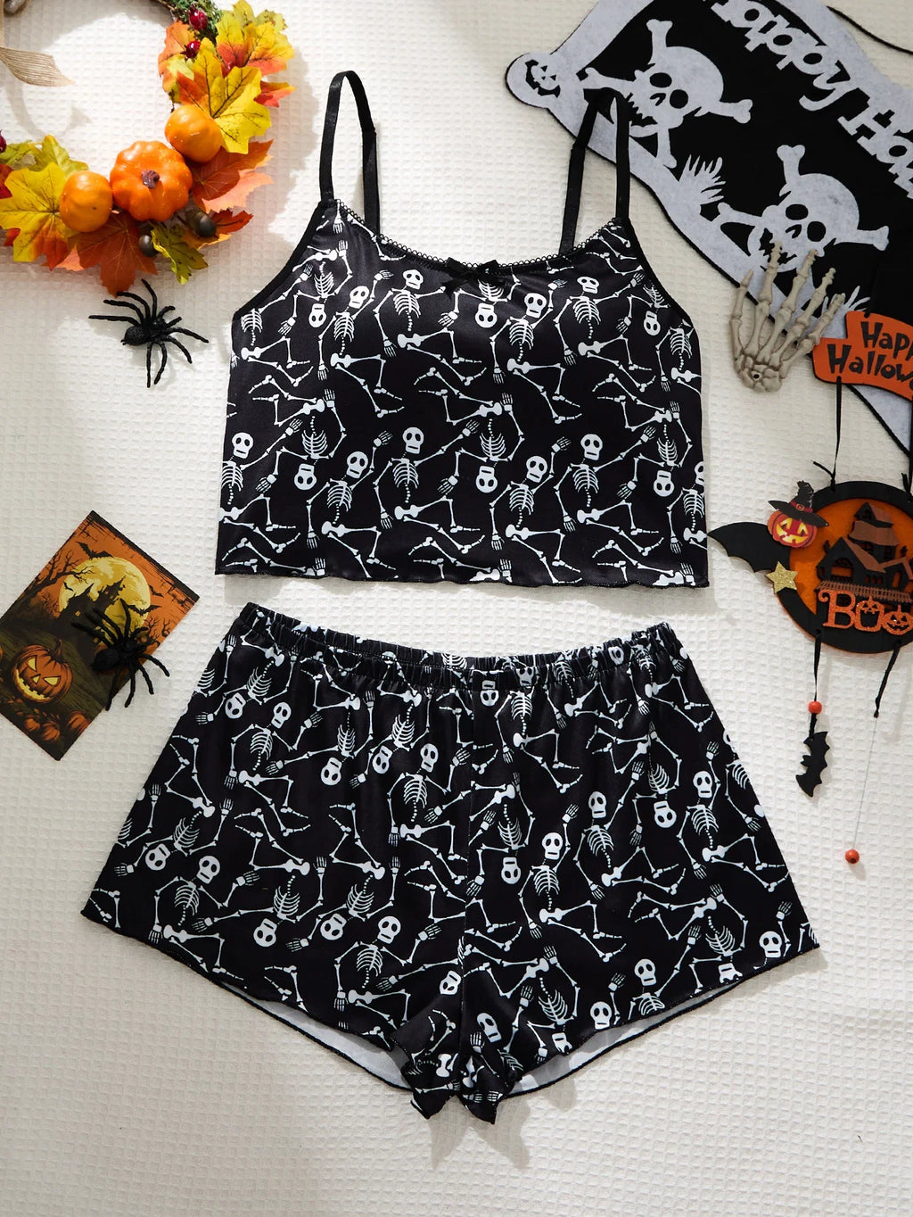 Ladies Sleepwear Set Strap Top And Short Pants Home Clothes Comfortable Soft Material Women's Nightgown Outfit