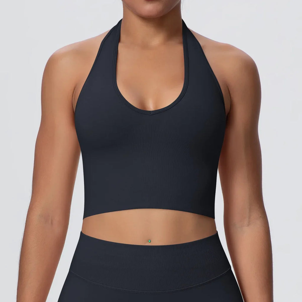 Gym Tops Women Halter Top Gym Vest Woman Sexy Backless Push Up Sport Bras Running Vest Workout Tops Activewear Yoga Fitness Vest