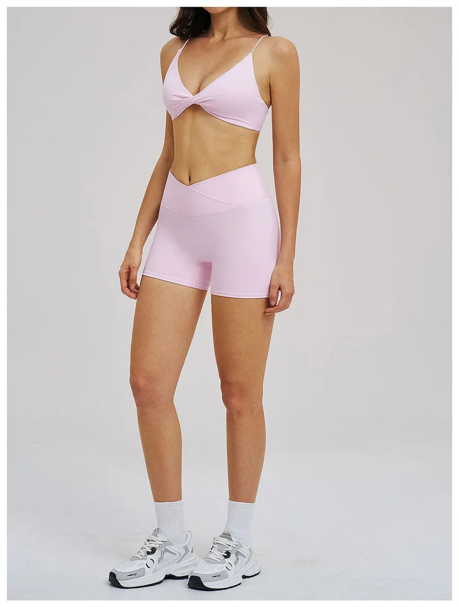Women 2 Piece Gym Workout Set Female Bra Yoga Shorts Vest Fitness Wear Quick-Dry  Sports Bra Suits Sportswear Tracksuit Outfits