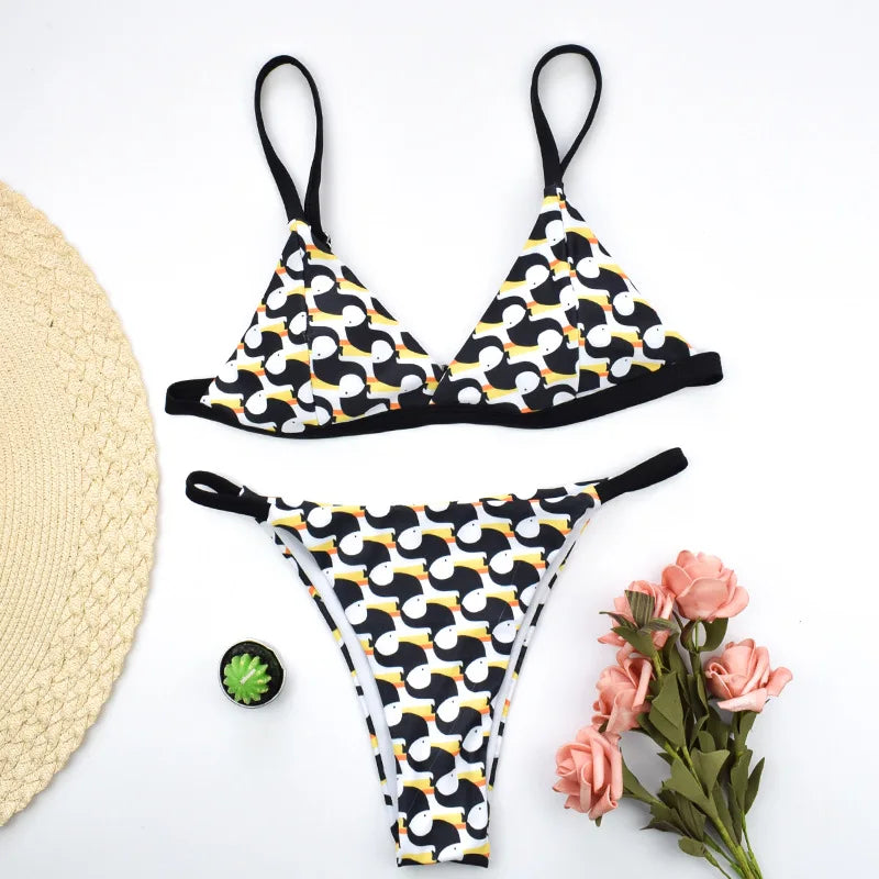 Triangle String Bikinis 2025 Halter Swimsuit Women Triangular Sexy Swimwear Female Bathers Bathing Swimming Swim Suit Beachwear