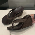 Aneikeh Fashion Summer Clip Toe Platform Wedges Women Slippers  Thick High Heels Beach Flip Flops Slide Shoes 2026