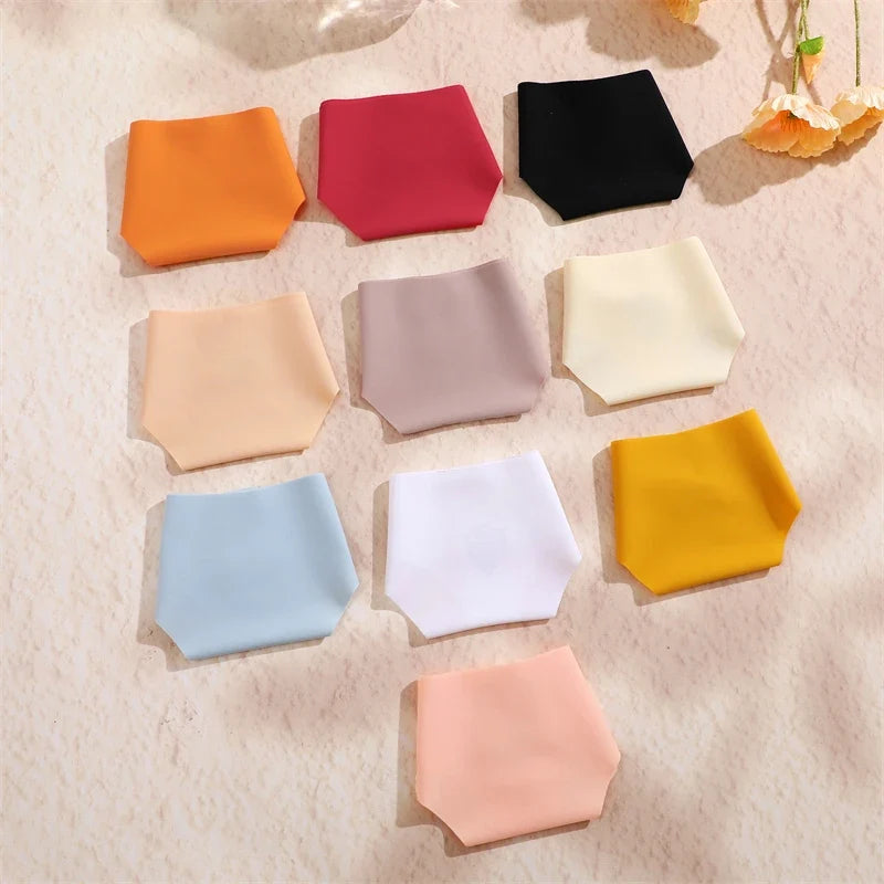 10PCS/Set Seamless Ice Silk Panties Women V-Waist Underwear Sexy Sports Briefs Panties Female Soft Ultra-thin Lingerie G-string