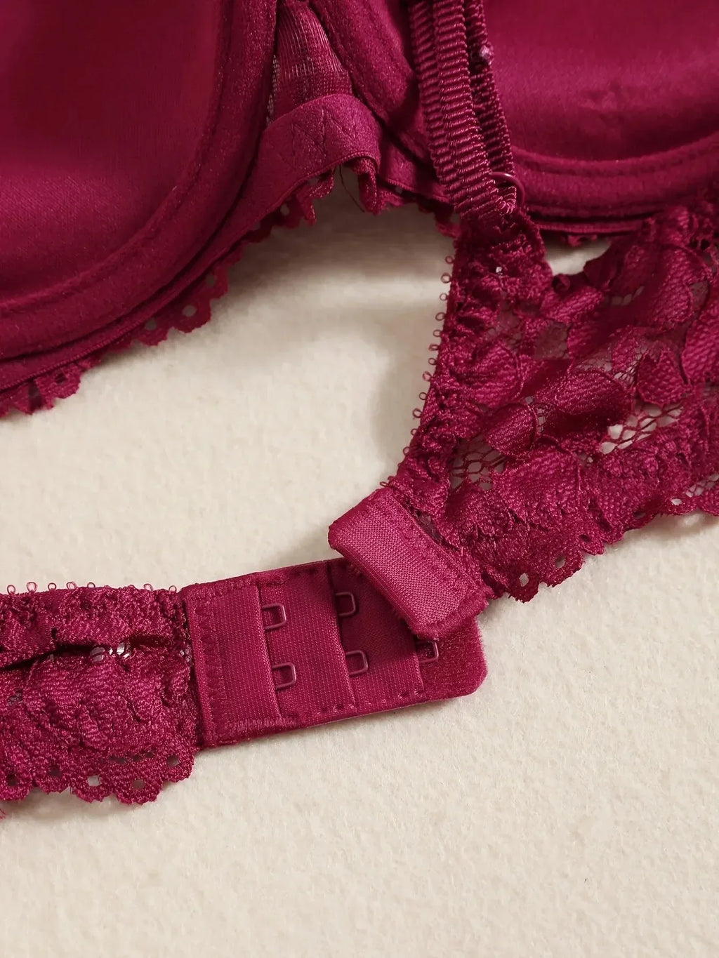 1 Set Elegant Lace Embroidery & Breathable Fabric Lingerie Set: Push-Up Bra, Drop Waist Sheer Panty - Ultimate Valentine's Day