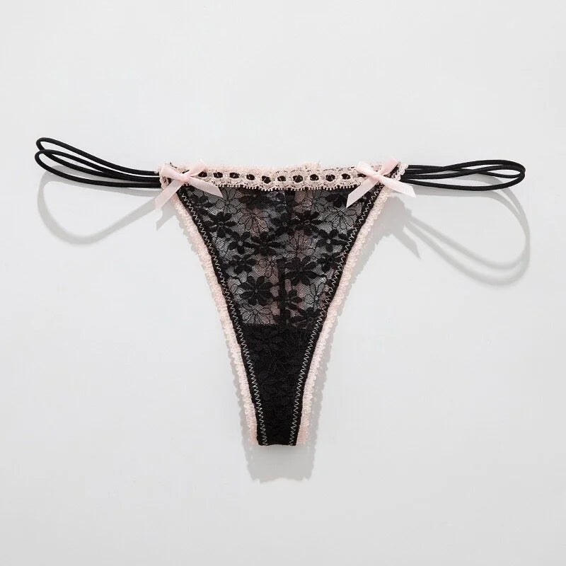 Lace Girls G String Sexy Panties Women Underwear Briefs Hollow Out Thong High Quality Transparent Underpants Lingerie Intimates