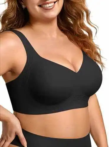 Womens Wireless Jelly Seamless and Wire-free Bra Supportive Full Cup Soft Support Comfortable and Breathable Bra Plus Up