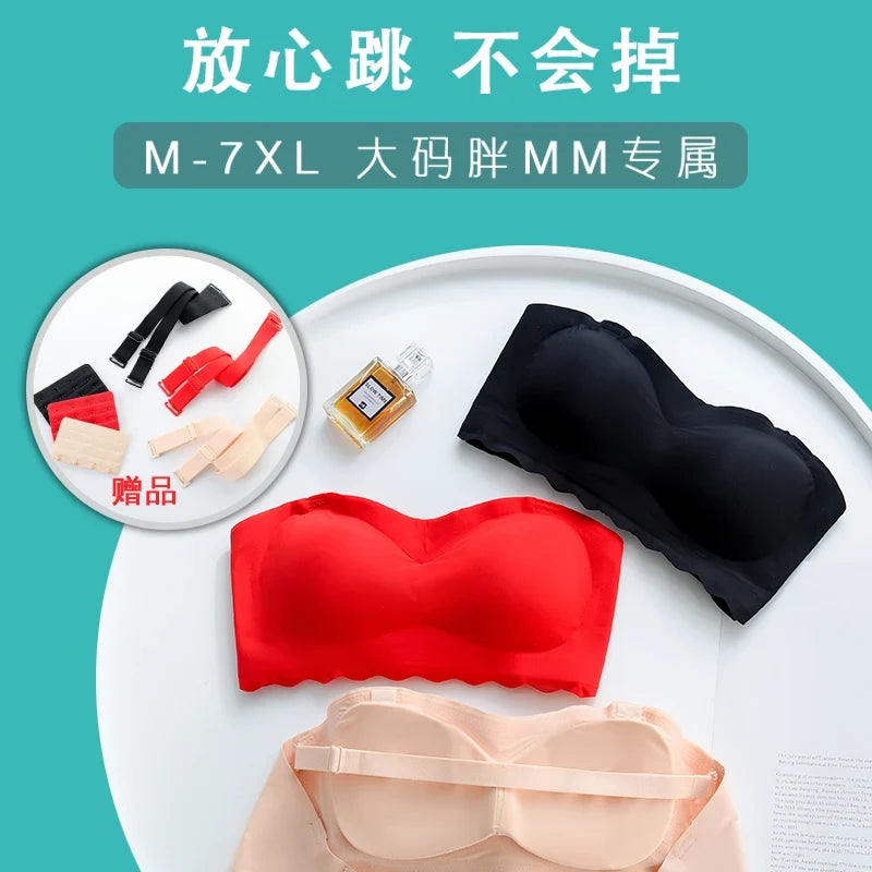 Push Up Bras for Women Underwear Invisible Strapless Bralette Large Size Brassiere Thin Mold Cap Bra 5XL 6XL Soutien Gorge Femme