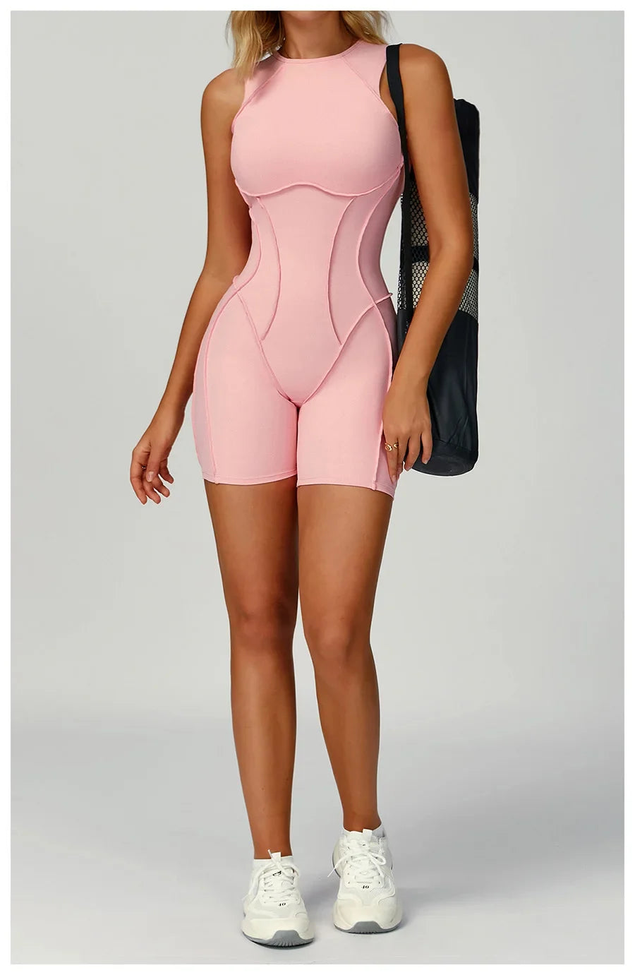 New Seamless Yoga Jumpsuits Sports Fitness Hip-lifting Backless Shorts One-piece Workout Gym Leggings Tracksuits for Women